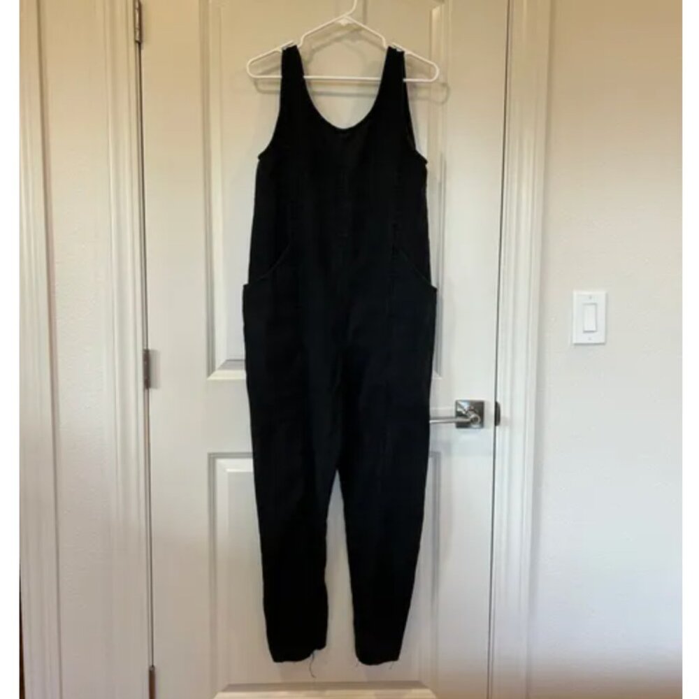 Elizabeth Suzann Clyde Jumpsuit Black Linen S-R **Read Description**